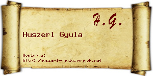Huszerl Gyula névjegykártya